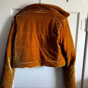 Gold suede fall coat